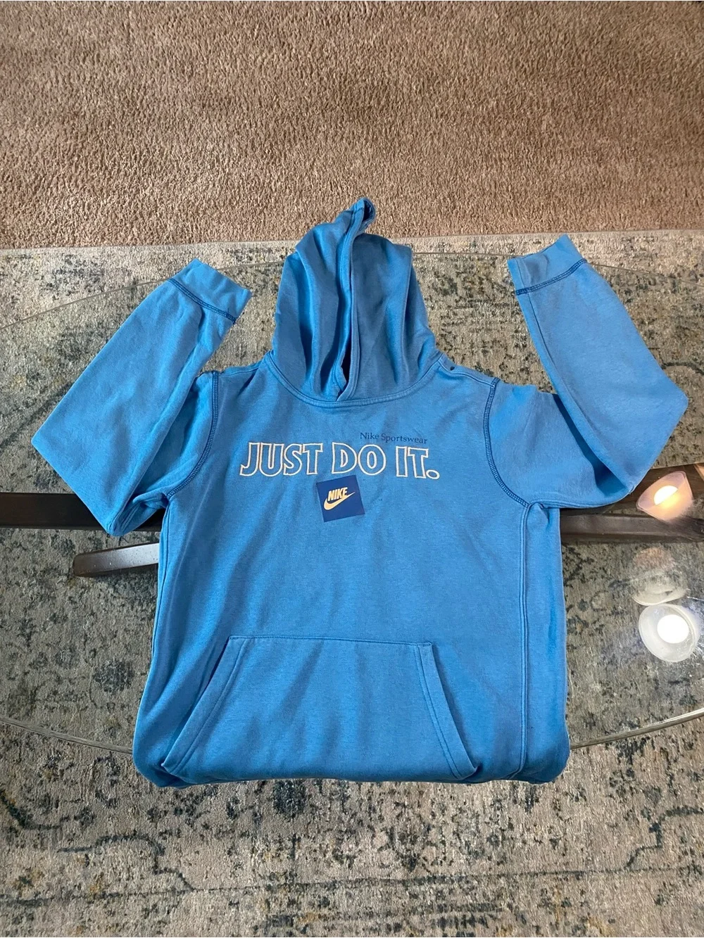 Nike Bright Blue Pullover Hoodie with Logo Tag